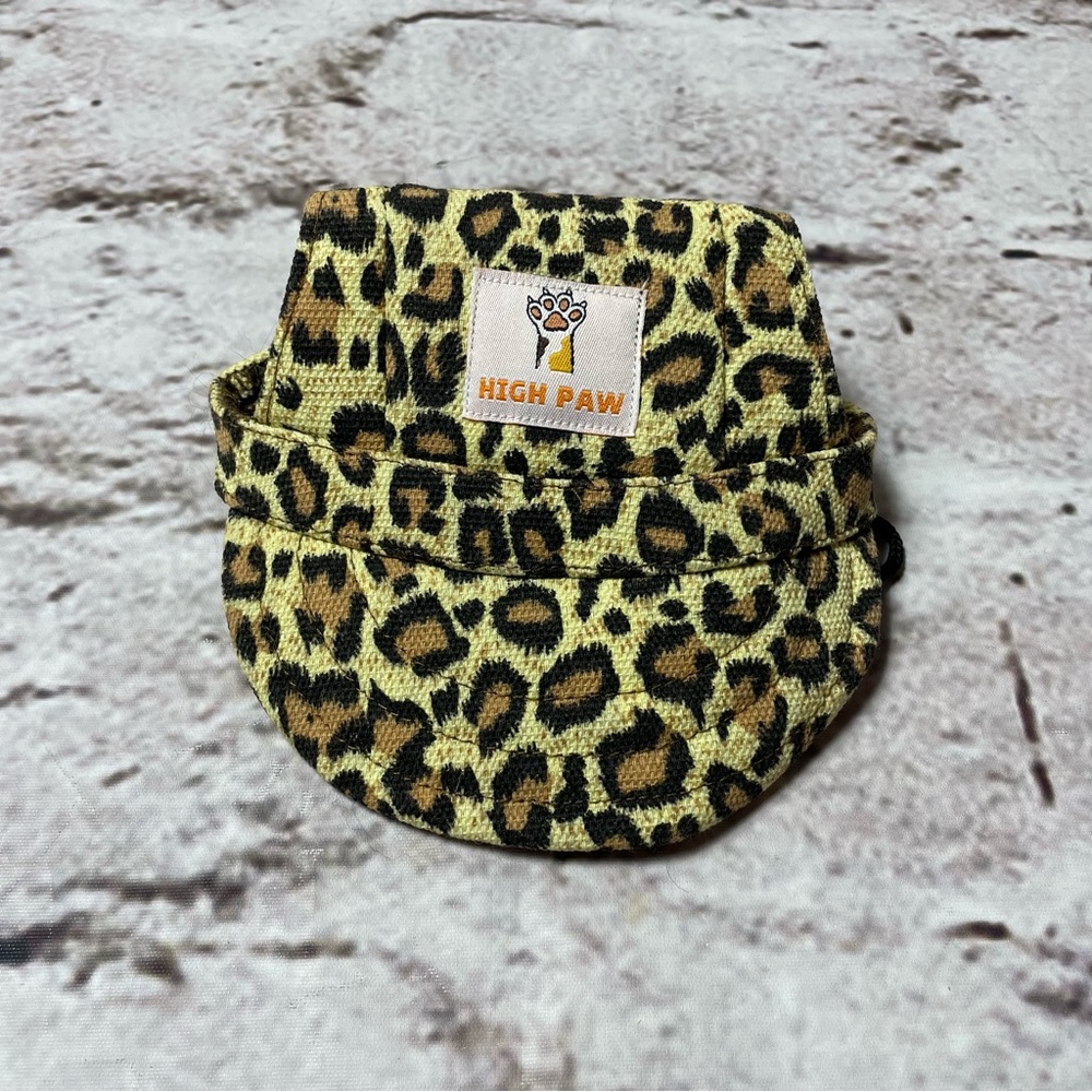 NWT High Paw Pet Dog Cat Animal Print Fashion Hat with Drawstring